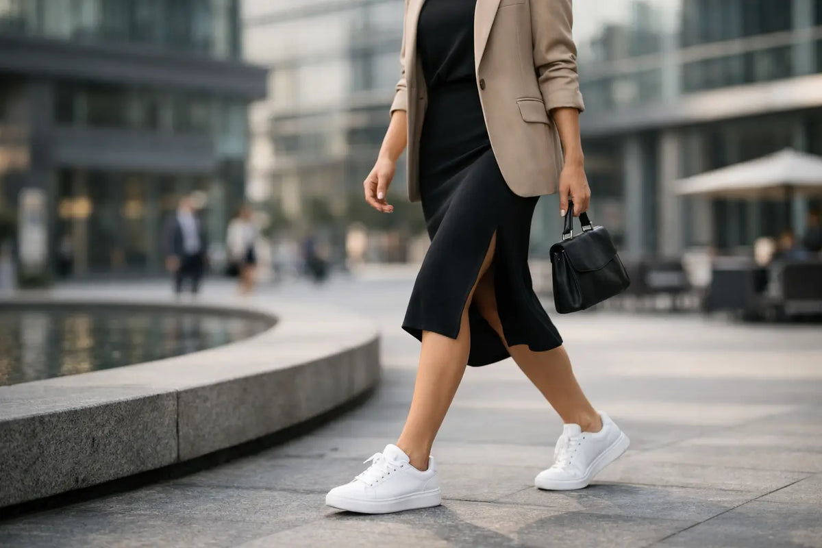 Come indossare sneakers con abito con stile