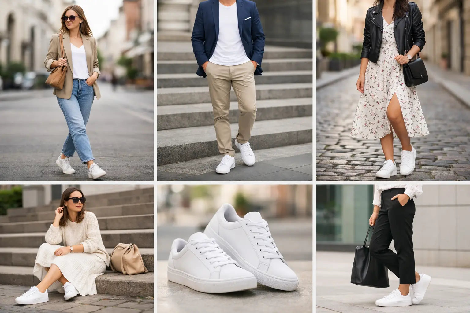 10 idee outfit con sneakers bianche
