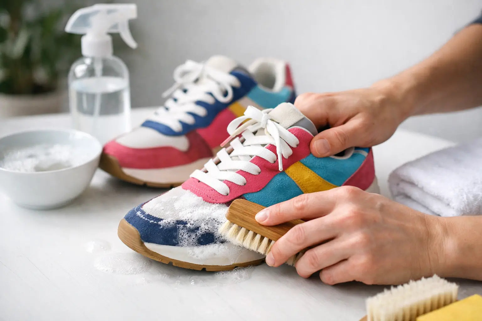 Come pulire sneakers casual colorate bene